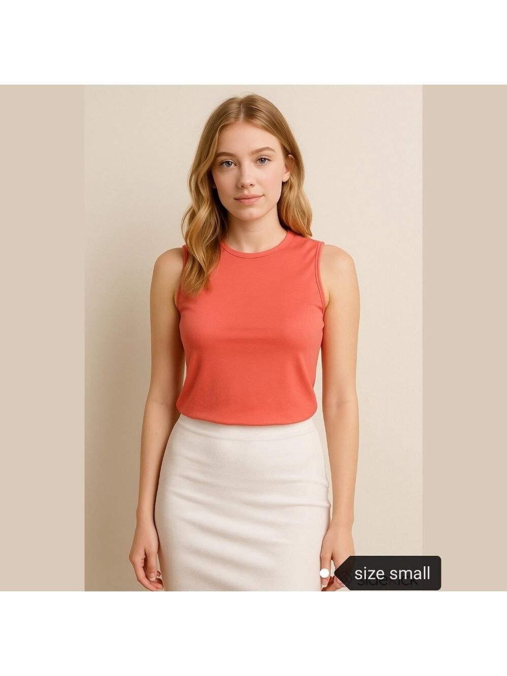 Coral sleeveless Tank Top Size 6 🆕